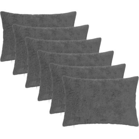 Cushion Cover 6 pcs HEERLEN Dark Grey 30 x 50 cm vidaXL