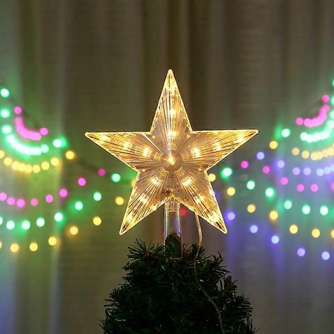 Étoile de Noël décorative pour sapin, lumière chaude, décoration lumineuse extérieure (1/4)