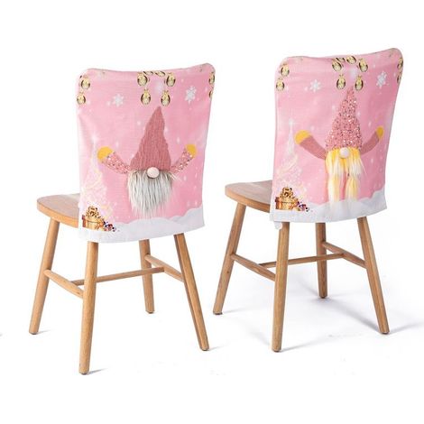 Set of 2 Light Up Christmas Chair Covers, Faceless Doll Nonwoven Chair Covers, Christmas Chair Back Covers for Kitchen Decoration (1/4)