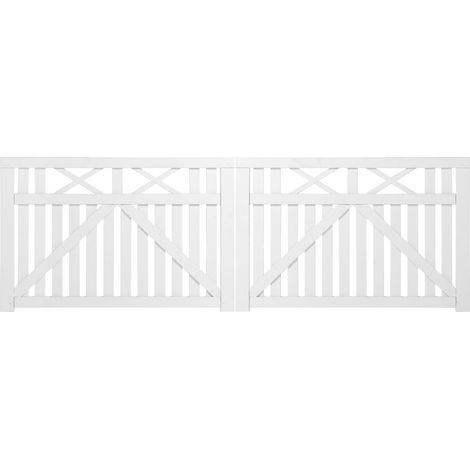 Plus Doppelzauntor Vinesse 300 x 98 cm weiß Holzzäune