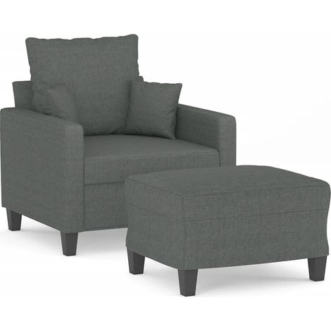 Maison Exclusive - Fauteuil avec repose-pied Gris foncé 60 cm Tissu