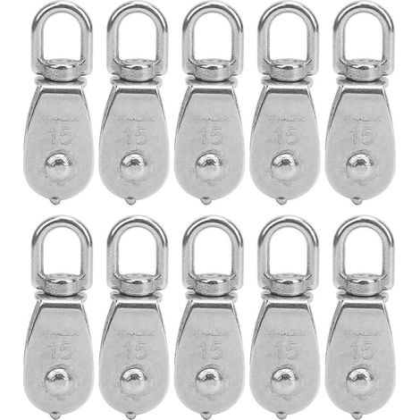 10 Stück M15 Seilrolle aus Edelstahl 304, rostfrei, Einzelrolle für Kranhebearbeiten