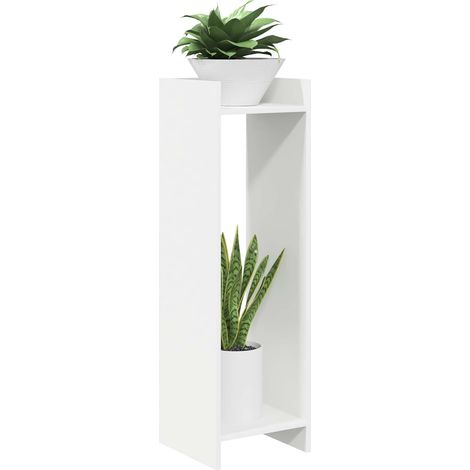 Support de Plante avec étagère 2 pcs Blanc 30 x 30 x 100 cm