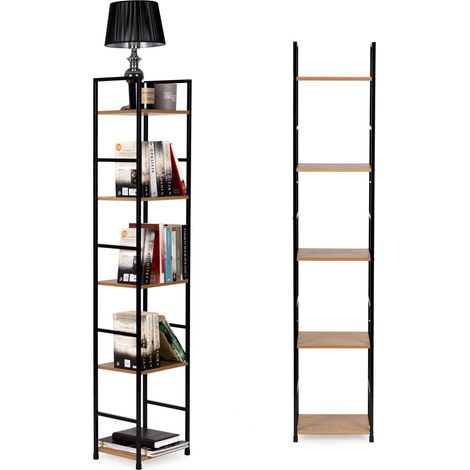 Estanteria moderna de madera estructura de metal loft 5 estantes
