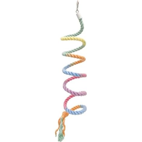 Perchoir en Corde de Chanvre pour Oiseaux,Perchoir en Corde Pliable et Coloré Dégradé pour Perroquets,Calopsittes,Perruches,Perruches,Inséparables,Planeurs a Sucre (1/5)