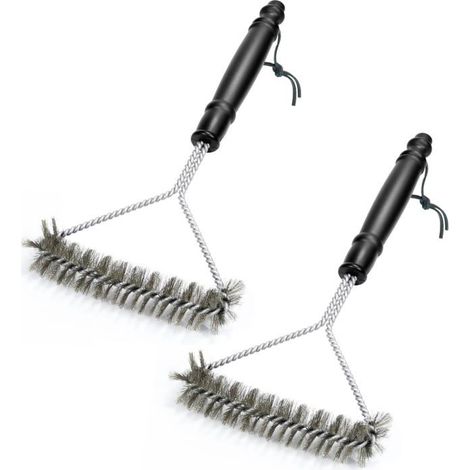 Filiyano-Brosses de nettoyage triangulaires en acier inoxydable pour barbecue, grilles de nettoyage, accessoires de nettoyage (1/5)