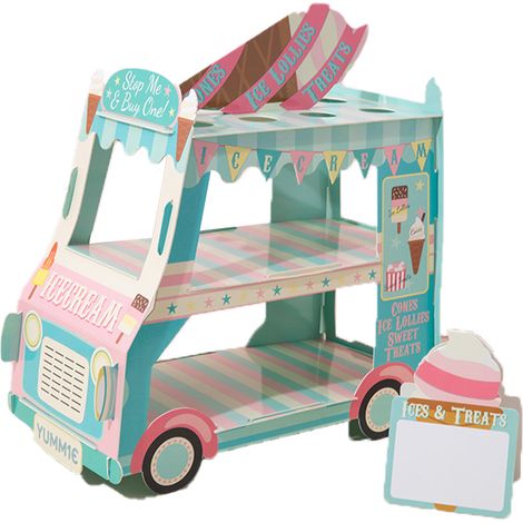 Présentoir à gâteaux en forme de voiture, décoration de table à desserts, à faire soi-même, en papier jetable, pour mariage, anniversaire ou fête, 37 x 20 x 34 cm (1/4)