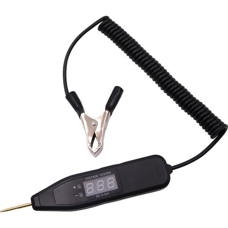 Testeur de Circuit de voiture, affichage numérique 2.5V à 35V, outil de Test de lumière multifonction pour véhicules de Type court noir