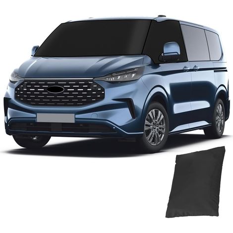 Noir Solide Couverture de Pare-Brise en PVC Oxford 600D pour Ford Transit Custom 2012-2022, Housse de Pare-Brise de camionnette,for Ford Transit Custom 2012-2022 (1/5)
