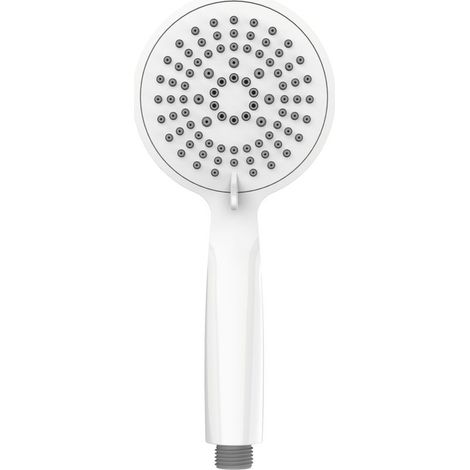 Pommeau de douche 11cm – 5 jets – Finition blanche – Raccord universel ½' – Nettoyage facile du calcaire – Longue durée de vie