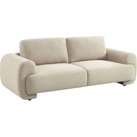 sweeek - 3-Sitzer Sofa mit Stoffbezug, Stoff, Beige