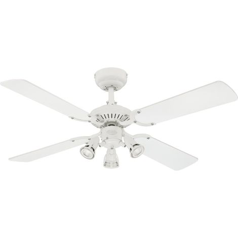 Westinghouse Ventilatore a Soffitto Princess Euro GU10, Finitura, Pale in Bianco/faggio (1/3)