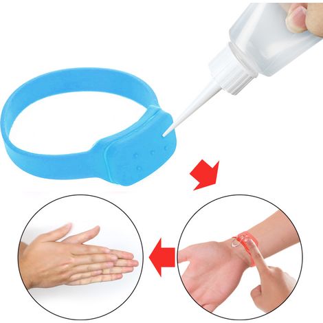Bracelet liquide portable pour adultes et enfants, distributeur de gel hydroalcoolique au poignet, bande de stockage pour sport outdoor et voyage (1/5)