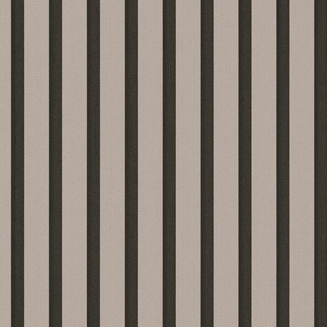 Papel pintado con rayas Profhome 786283 papel pintado vinílico estampado en caliente tejido non tejido ligeramente texturado de aspecto madera mate gris beige-agrisado negro 5,33 m2