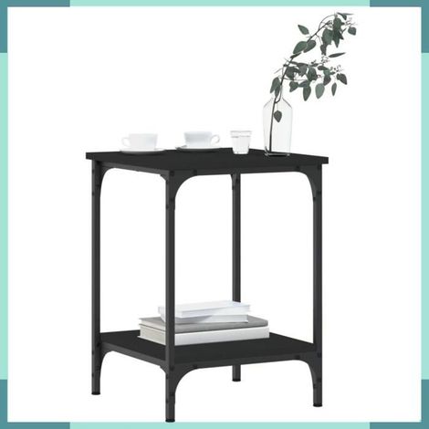 832823 Table basse noir 40x40x55 cm bois d'ingénierie (1/5)