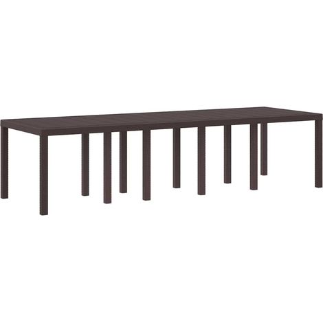 Table de jardin,Table d'extérieur Marron 300 x 100 x 73 cm polyrotin CFW13825 (1/5)