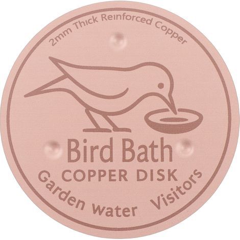 Copper disc for bird bath, 99.99% pure water cleaner, 1 mm thick with stable three-point support for outdoor bird bath bowls, all-season use. (1/5)