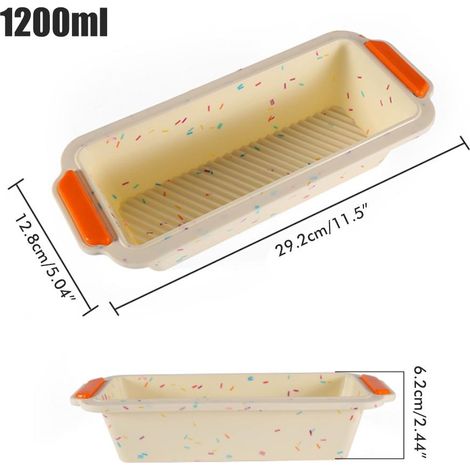 Moule à pain rectangulaire en silicone pour la cuisson de gâteaux et pains maison. (1/5)
