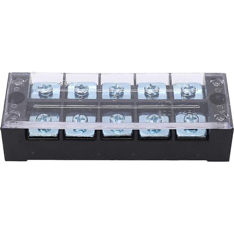 Jeu de 2 borniers à vis fixes 45A 600V, type TB, en laiton double rangée, pour systèmes de distribution électrique. (1/5)