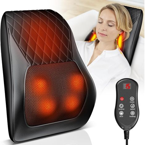 Masseur Cervical avec Coussin Chauffant,Masseur Dos et Cervicales en 3D Appareil de Massage avec 3 Vitesses Réglables,3 Modes pour Soulage Les Tensions Du Cou,Des ÉPaules et Du Dos (1/5)