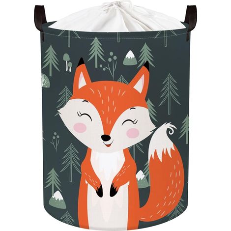 Paniere a Linge Sale Bleu pour Enfant Panier Rangement Grand pour Garçons Fille pour Jouets Vêtements 40x50 cm (1/5)