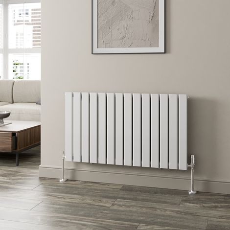 White Flat Panel Designer Radiator Vertical Horizontal 600 x 1060mm Single Panel (1/5)