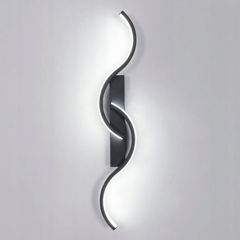 COMELY Appliques Murales LED Moderne, 12W 1350LM Lampe Murale Intérieure Lumière blanche froide 6500K, Applique murale pour Escaliers de Couloir de Chambre à Coucher, noir (1/5)