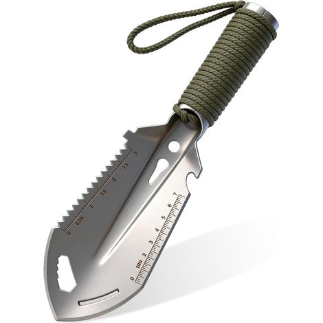 Pelle de camping multifonction 8 en 1, petite pelle de jardin avec sac de transport, équipement de survie, mini pelle pour le jardinage, le camping, la randonnée sur la plage (1/5)