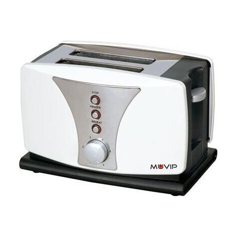 Muvip Top Design Tostadora de Pan 800W - Capacidad para 2 Rebanadas - 6 Niveles de Tostado - Funcion Calentar, Descongelacion y