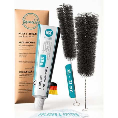 graisse silicone alimentaire 25 g pour machines à café et robinetterie, avec 2 brosses de nettoyage 21 cm, joints et groupe café (1/5)