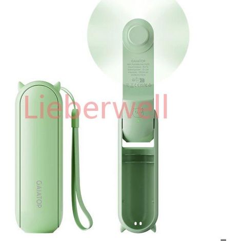 2000 mAh GAIATOP Portable Fan with USB Rechargeable Battery, Foldable Mini Fan for Women, Travel and Girls, Pea Green