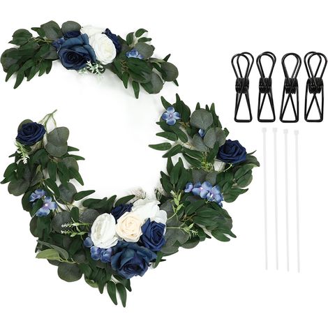 2er-Set Hochzeitsblumendekorationen, Rosenform, naturgetreu, leuchtende Farben, geruchlos, Willkommensblumendekorationen 18063 BS BL (1/5)