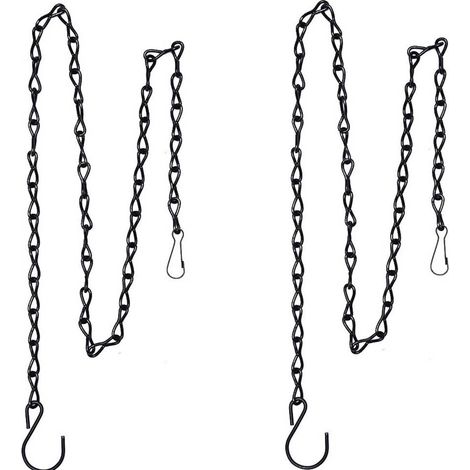 Chaîne Suspension - Pour Porte-Mangeoire Oiseaux - 23 cm - Noir - Lot de 2 (1/5)