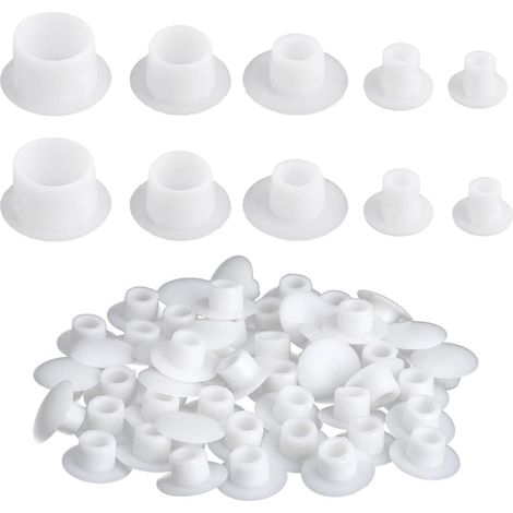 MEISO Lot de 150 bouchons de trou, 5/6/8/10/12 mm, bouchons pour trous, bouchons en plastique, couvre-trous, bouchons pour trous de vis, bouchon de trou pour meubles de cuisine, armoire bibliothèque (1/5)