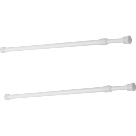 Tringle à Fenêtre Extensible 2 Pièces, Plastique Blanc, 40-70cm (1/5)