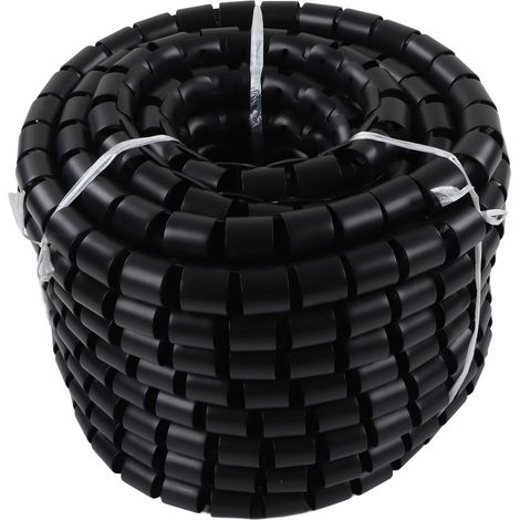 Gaine protectrice de câbles noire, résistante à l'usure et aux acides, tube enrouleur pour fils, diamètre 42mm, longueur 20m. (1/5)