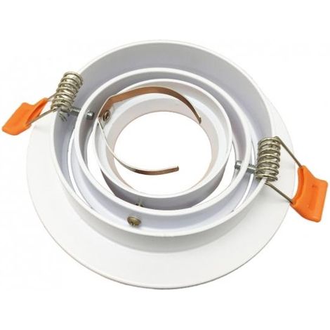 Support Spot GU10 LED Rond Blanc 110mm Orientable - SILUMEN (1/4)