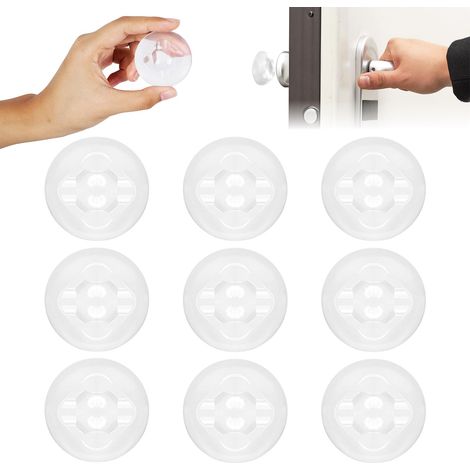 Butee de Porte, Transparentes Butoirs de Porte en Silicone Avec Puissant Stop Porte, 9Pcs Butée de Poignée de Porte Murale Butée Adhésive pour Portes De Placard, Cuisine, Bureau, Salle De Bain (1/5)