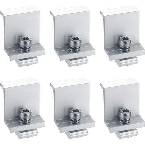 Sollbry 6 abrazaderas de borde para soporte de panel solar, soportes de fijación para paneles solares fotovoltaicos, para módulos de 30 a 50 mm de altura. (1/5)