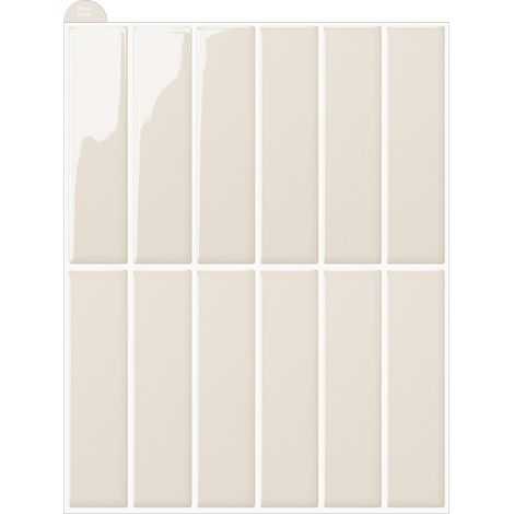 Beige carrelage adhesif mural cuisine, 3D credence adhesive, Facile à nettoyer carrelage adhesif mural salle de bain pour la décoration et la rénovation de la maison, 28x22cm 10sheets (1/5)