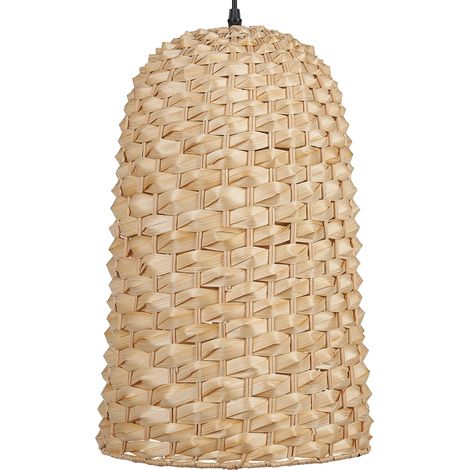 Lámpara de techo de madera de bambú clara 129 cm hecho a mano Kerio