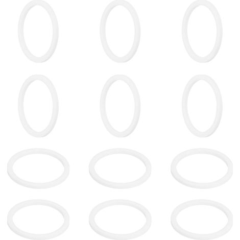 Rondelle PTFE 12Pcs 36mm OD 30mm ID 2mm Épais Rondelles Plates Joint d'Étanchéité Annulaire pour Robinet, Tuyau, Boulon, Machinerie, Blanc (1/5)