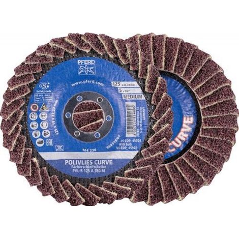 PFERD TOOLS Fächerscheibe POLIVLIES-CURVE PVL-R Ø 125 mm Körnung 180Korund A (1/4)