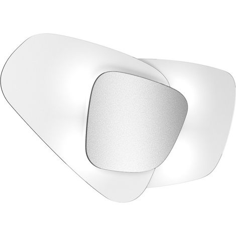 Plafoniera vetro top light strategy 1196 plp e27 led lampada soffitto parete, finitura metallo grigio