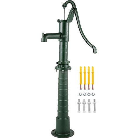 VEVOR Support Pompe a Eau Manuelle Socle Pompe a Main Fonte Jardin Pied Pompe a Bras Vintage Bases Elargies en Bas et Haut Diametre de Base 16 cm pour Etang Domestique Terrasse 22,86x22,86x66 cm Vert (1/5)