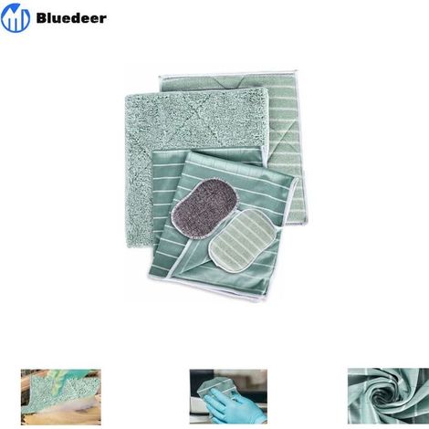 Chiffons Bambou Eponges Microfibres Vitres sans Traces sans Effort Lavettes Lingettes pour Laver Nettoyer Lustrer Faire Briller Surfaces Lisses Miroirs Verre Ecrans Lunettes Propres (1/5)