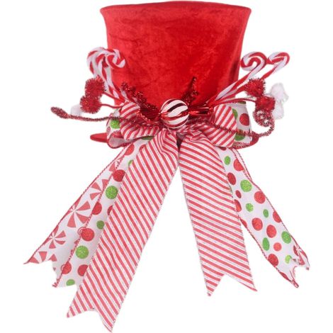 Chapeau De Noel - Chapeau Pour Sommet D Arbre De Noel - Décoration De Fête De Fin D Année - 1 Pièce (1/5)
