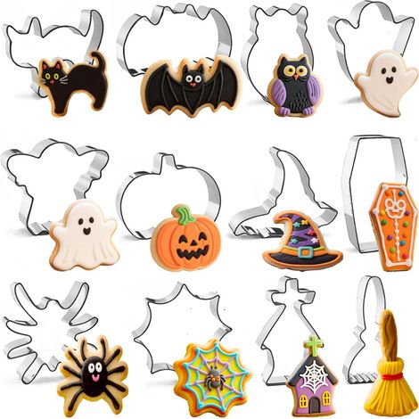 12 emporte-pièces d'Halloween, en acier inoxydable, outils de pâtisserie à faire soi-même (1/5)