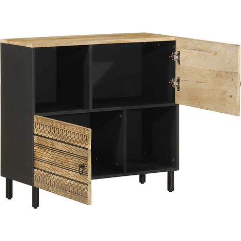 Buffet Meuble de rangement 80x33,5x75 cm bois de manguier brut massif (1/5)