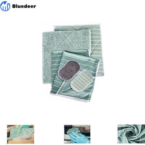 Chiffons Bambou Eponges Microfibres Vitres sans Traces sans Effort Lavettes Lingettes pour Laver Nettoyer Lustrer Faire Briller Surfaces Lisses Miroirs Verre Ecrans Lunettes Propres